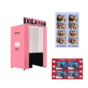 Photo Booth Kiosks with Fancy and Colorful Custom-made Props