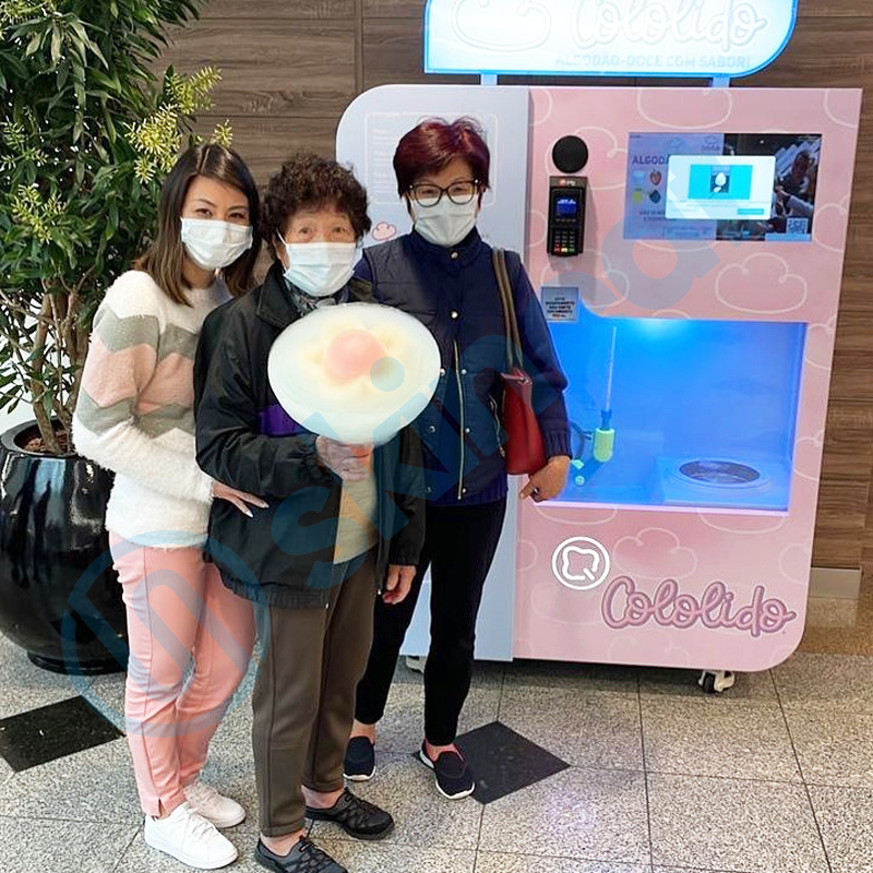 Big Ads Touch Screen Cotton Candy Vending Machine with System Make 30 Kinds of Flowers