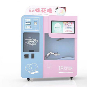 Big Ads Touch Screen Cotton Candy Vending Machine with System Make 30 Kinds of Flowers