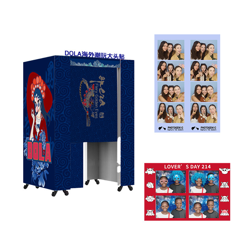 Photo Booth Kiosks with Fancy and Colorful Custom-made Props