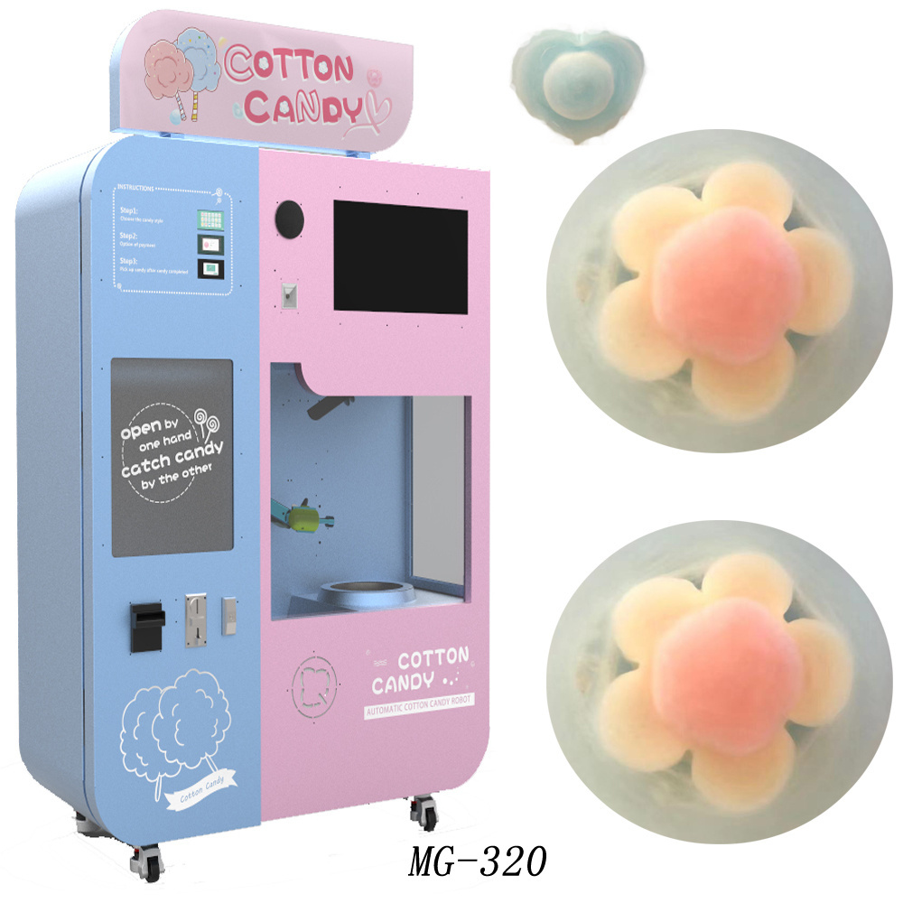 Factory Direct Sell New Model Full Automatic Floss Flower Vending Machine Automatic Cotton Candy Making Machine