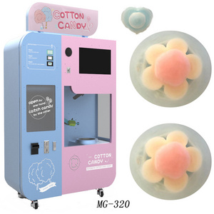 Factory Direct Sell New Model Full Automatic Floss Flower Vending Machine Automatic Cotton Candy Making Machine