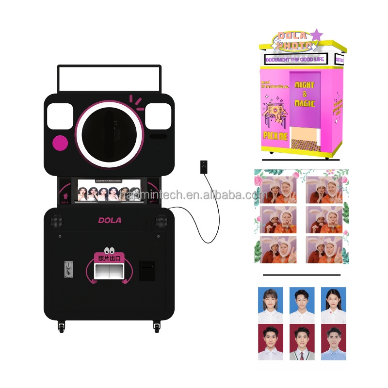 Korean style self-service automatic photo and printing  phpto booth machine