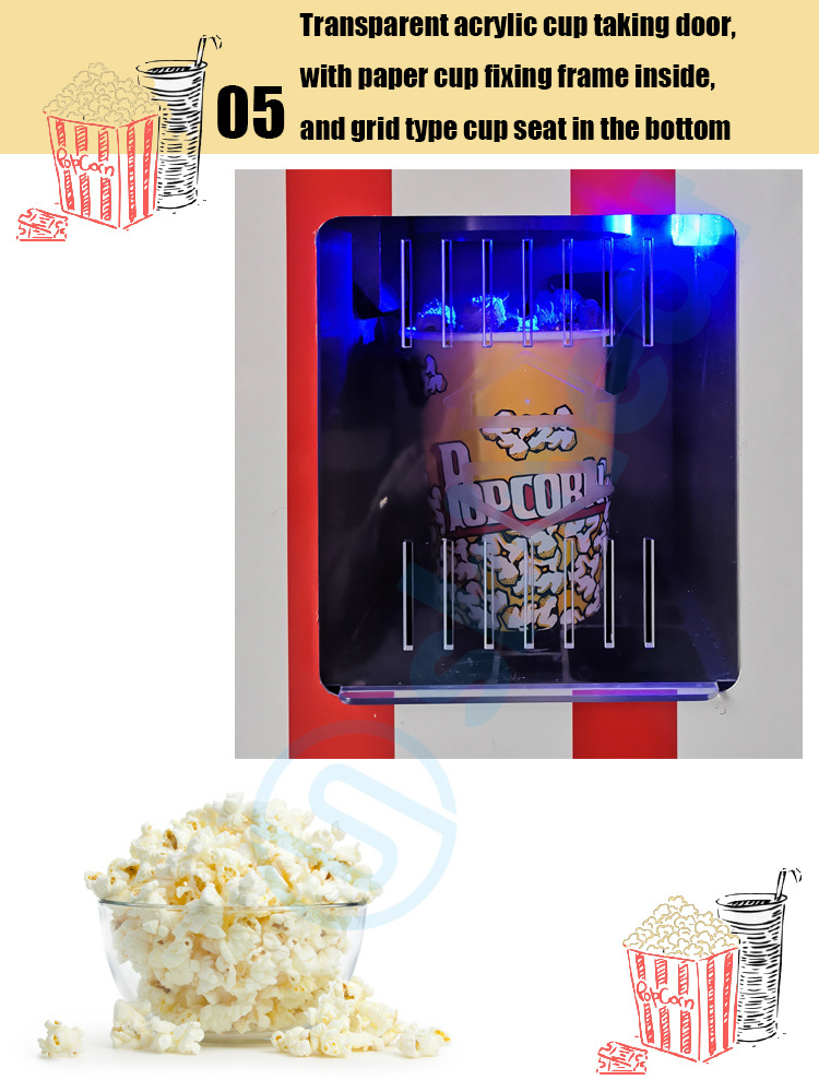 Hot Sale  Popular Design Automatic Popcorn Vending Machine Food Vending