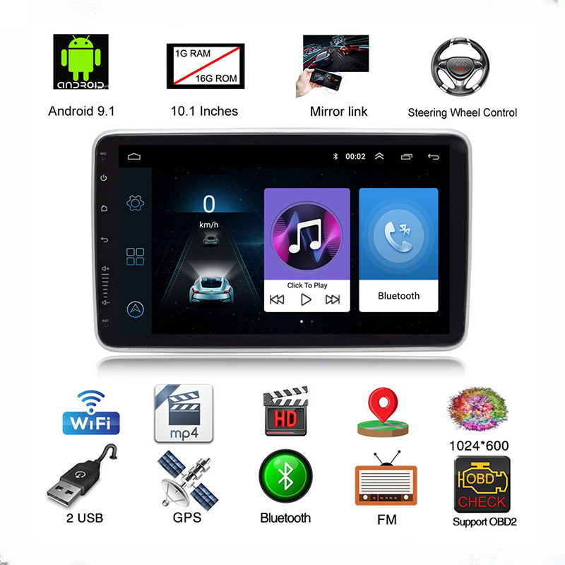 CareDrive 10.1 Inch Multimedia Single Din Rotary Knob Android Car Stereo Audio 1 Din Car Radio Carplay Android Auto Car Radio