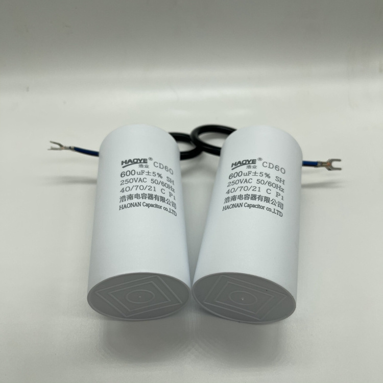 Cd60 600uf Electrolytic Aluminum Foil Super Capacitors Single Phase Electric Motor Capacitor