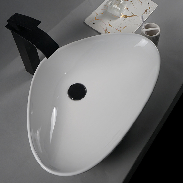 Triangular counter top art basins washroom lavabo white ceramic washbasin bathroom hand wash basin sink