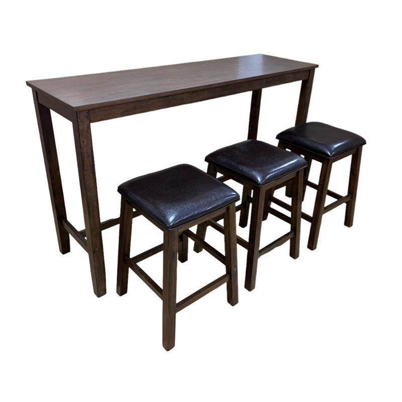 Modern wooden dining table bar chair set high rectangular table wall bar table home bar chair high chair simple high stool