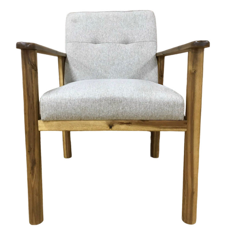 Modern simple solid wood chair living room bedroom leisure back chair single sofa chair