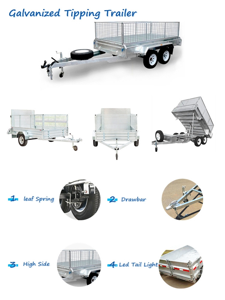 Hot sell well galvanised 7x5 single axle galvanized utility trailer