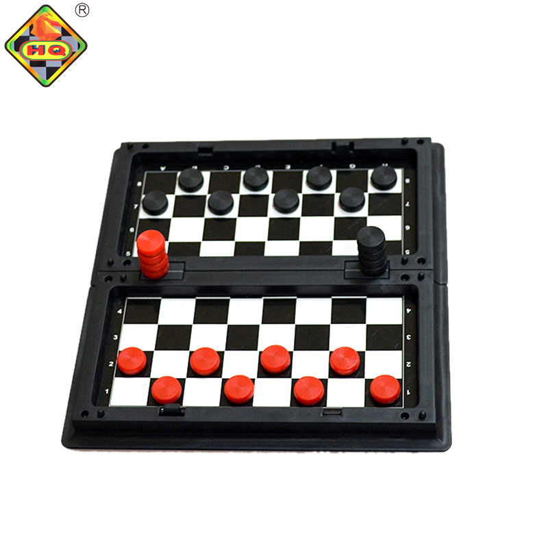 3-in-1 Mini Magnetic Folding Chess Checker and Backgammon Set Plastic Pieces