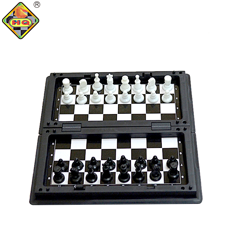 3-in-1 Mini Magnetic Folding Chess Checker and Backgammon Set Plastic Pieces