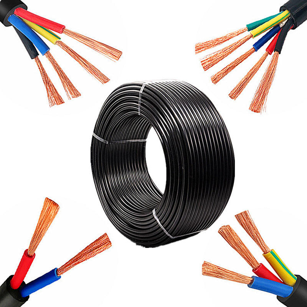 Hot Sell New Quality  3 Core multi Cord 0.75mm 1.5mm 2.5mm 4mm RVV Cable Electric Wires Flexible Copper Cable