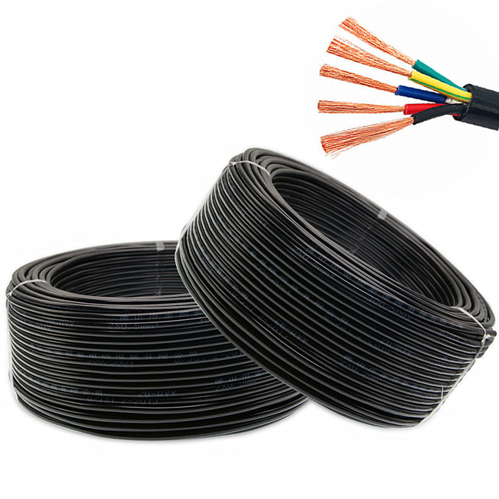 Hot Sell New Quality  3 Core multi Cord 0.75mm 1.5mm 2.5mm 4mm RVV Cable Electric Wires Flexible Copper Cable