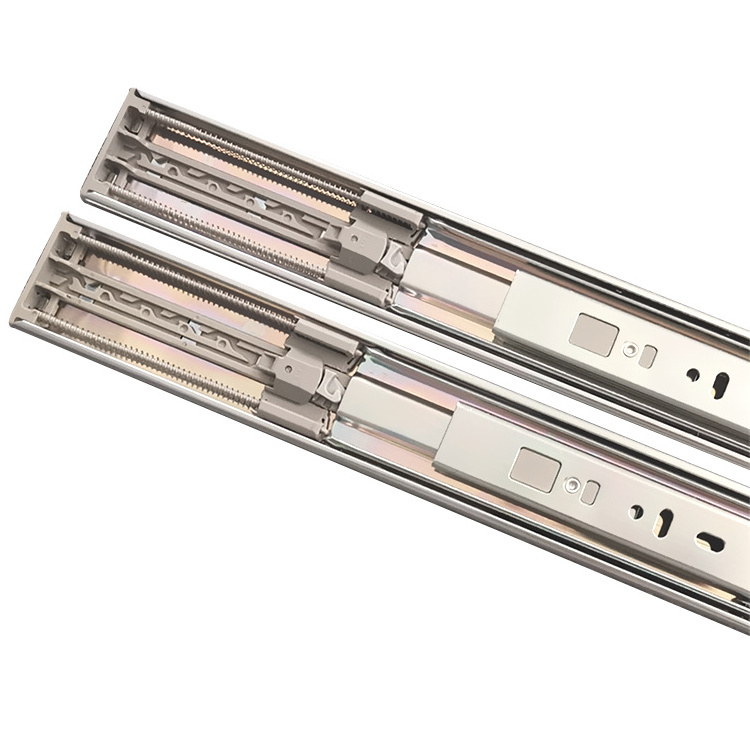 YABELY 45mm Cabinet hardware push to open telescopic rails guides ball bearing drawer slides