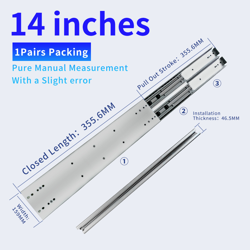 YABELY 500 kg loading Double row ball bearing heavy duty drawer slide for RV VAN Drawer