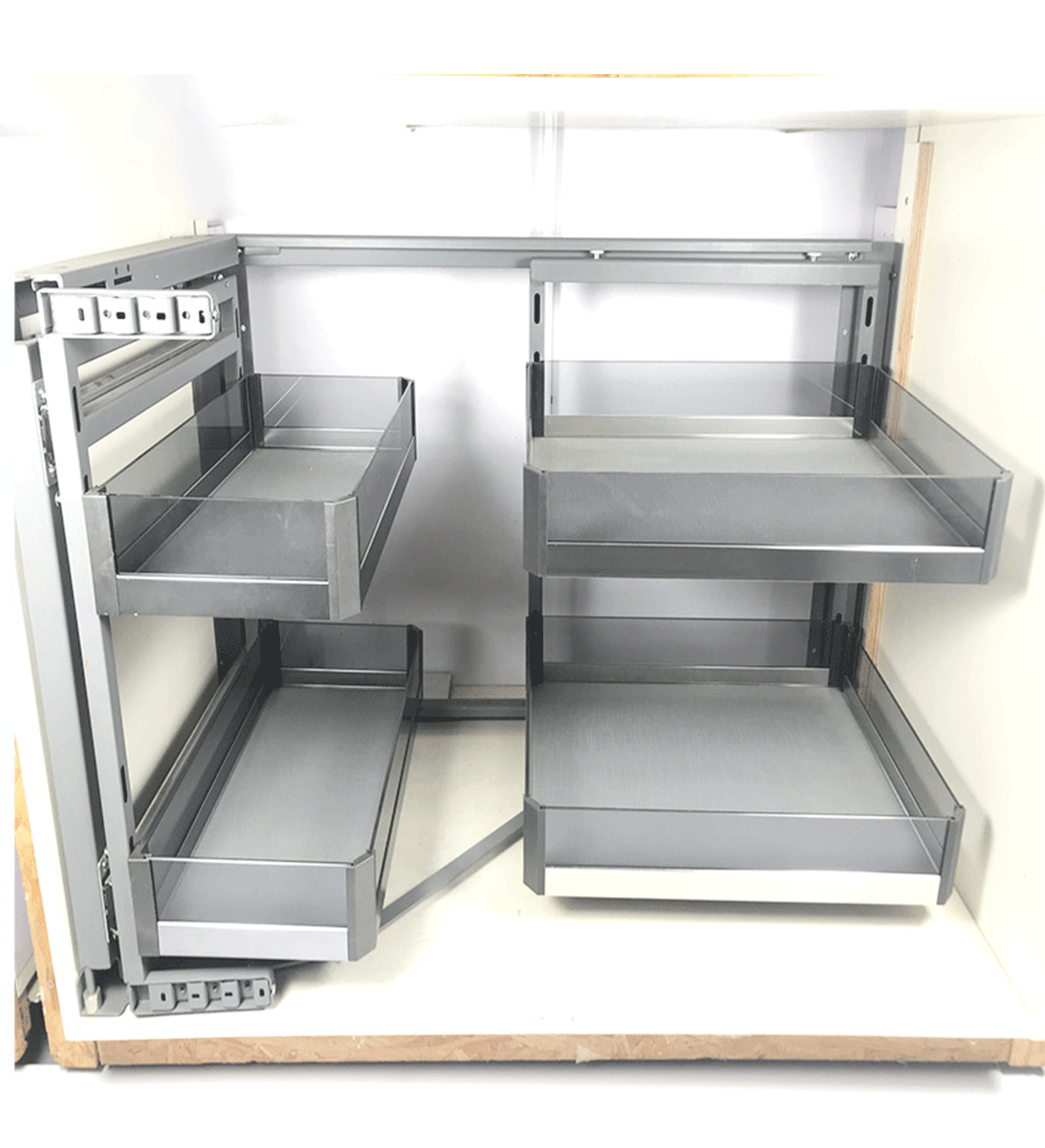 Oem Foshan Kitchen Soft Close Revolving Storage Baskets Swing Tray Magic Corner for Cabinet Blind Corner