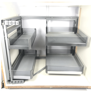 Oem Foshan Kitchen Soft Close Revolving Storage Baskets Swing Tray Magic Corner for Cabinet Blind Corner