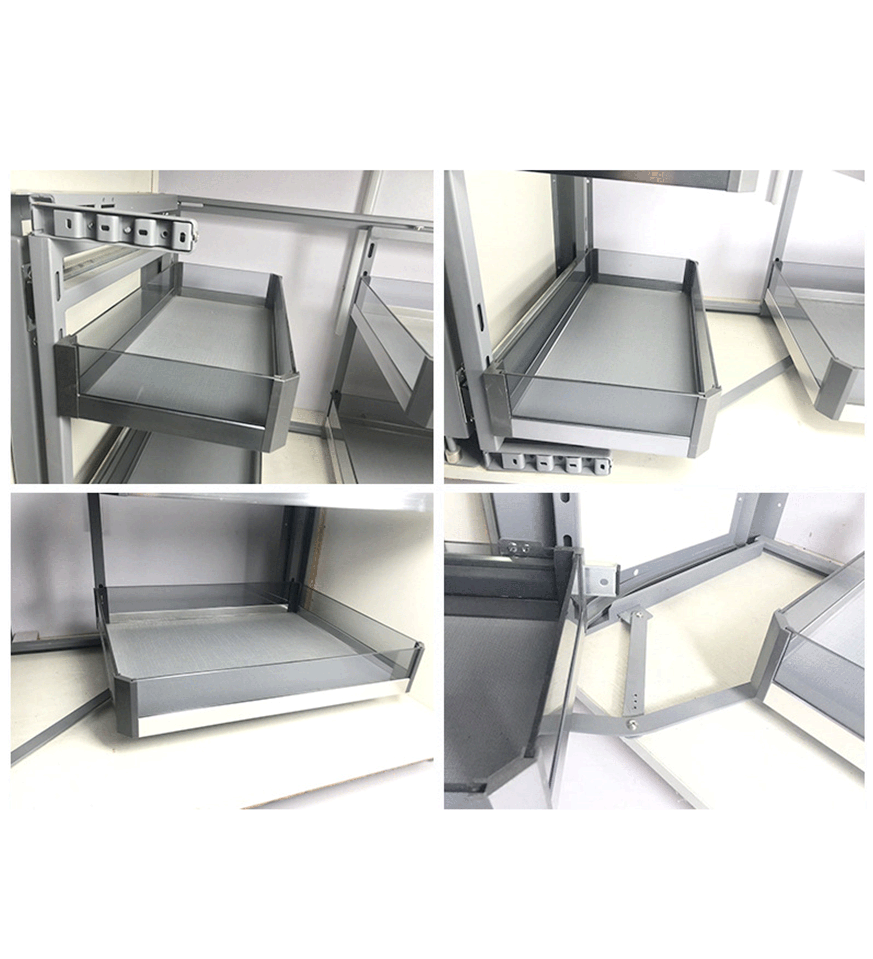 Oem Foshan Kitchen Soft Close Revolving Storage Baskets Swing Tray Magic Corner for Cabinet Blind Corner