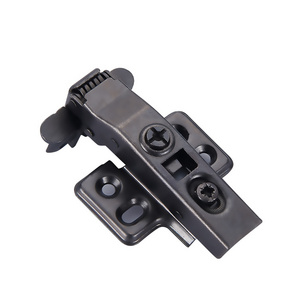 Customized glass door aluminum frame hinge butterfly plate hydraulic soft closing hidden hinge gun black furniture hardware