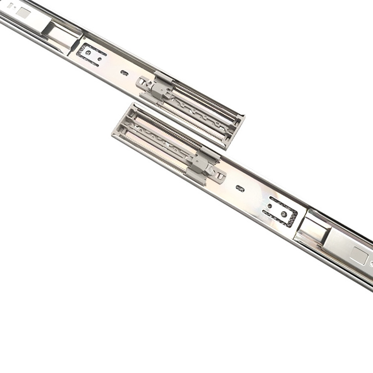 YABELY 45mm Cabinet hardware push to open telescopic rails guides ball bearing drawer slides