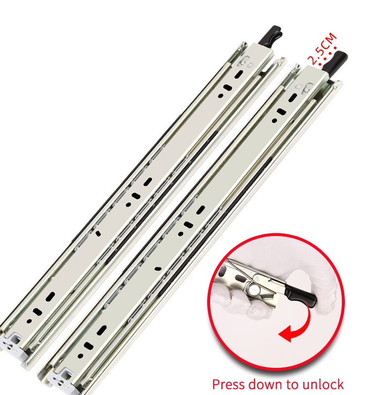 Stainless Steel 76mm Heavy Duty Locking Slides Drawer Slides Heavy Duty Industrial Slides