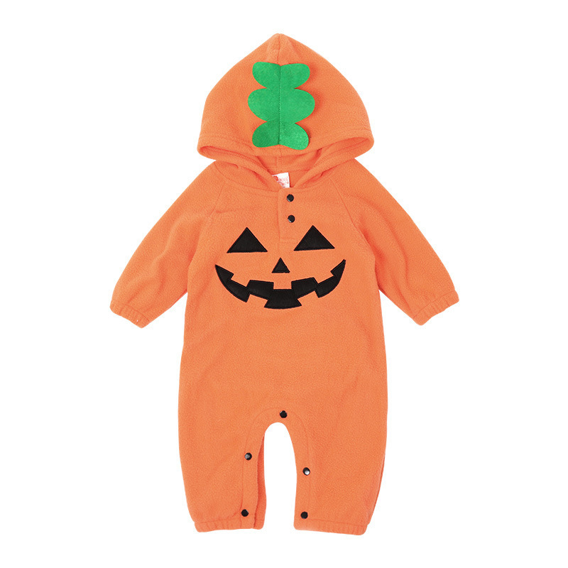 Halloween children's costumes Children's fall polar fleece baby onesie baby pumpkin funny little monster