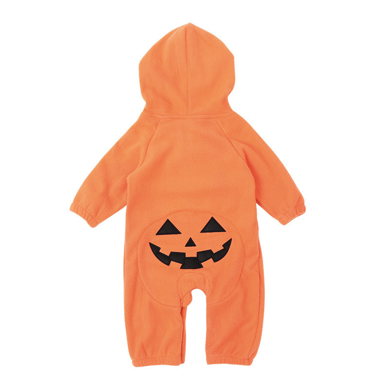 Halloween children's costumes Children's fall polar fleece baby onesie baby pumpkin funny little monster