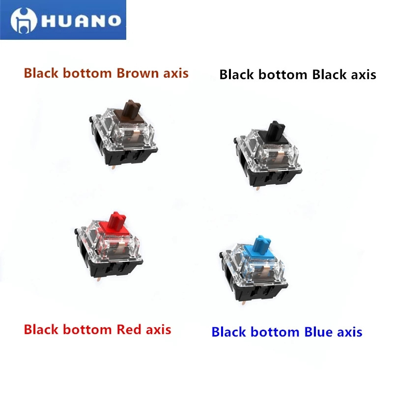 HUANO Dustproof Button Switch for Mechanical Gamer Keyboard Axis Brown Black Red Blue 3pin Linear Tactile MX Switches RGB Axis