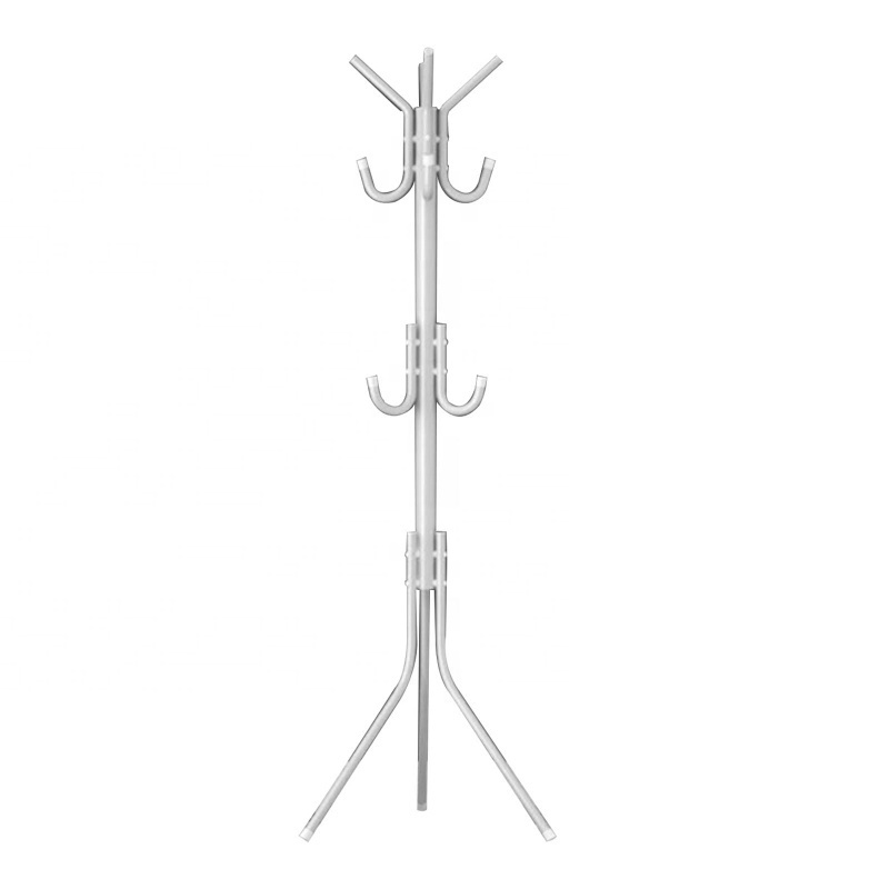 Free Standing Coat Rack Metal Stand Hall Tree Entry-Way Hanging Clothes Hat Scarf Holder Home Office Floor Hanger