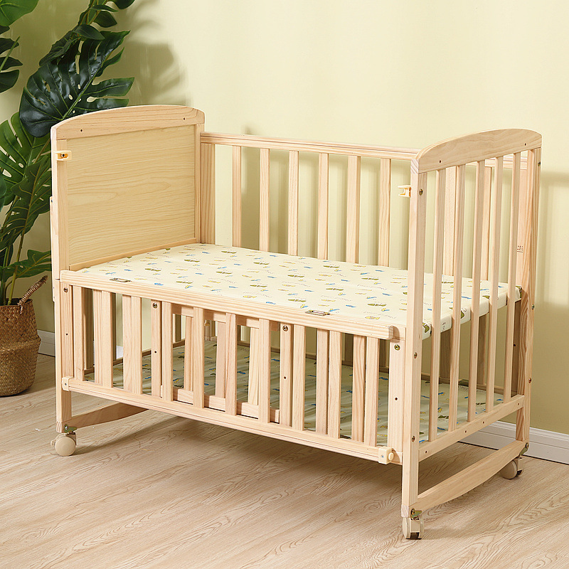 HAORUI New Arrival Swing Baby Cribs chinese soild Free Sample Crib Baby Cot Manufacturer Baby Crib Wood cots