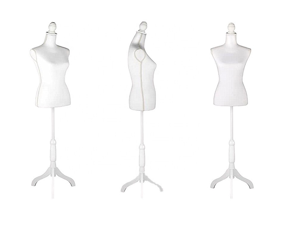 White holder jewelry display female dress form mannequin forms of formal dresses