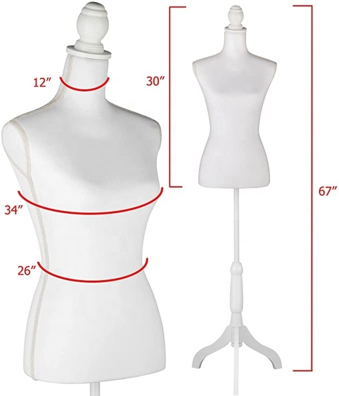 White holder jewelry display female dress form mannequin forms of formal dresses