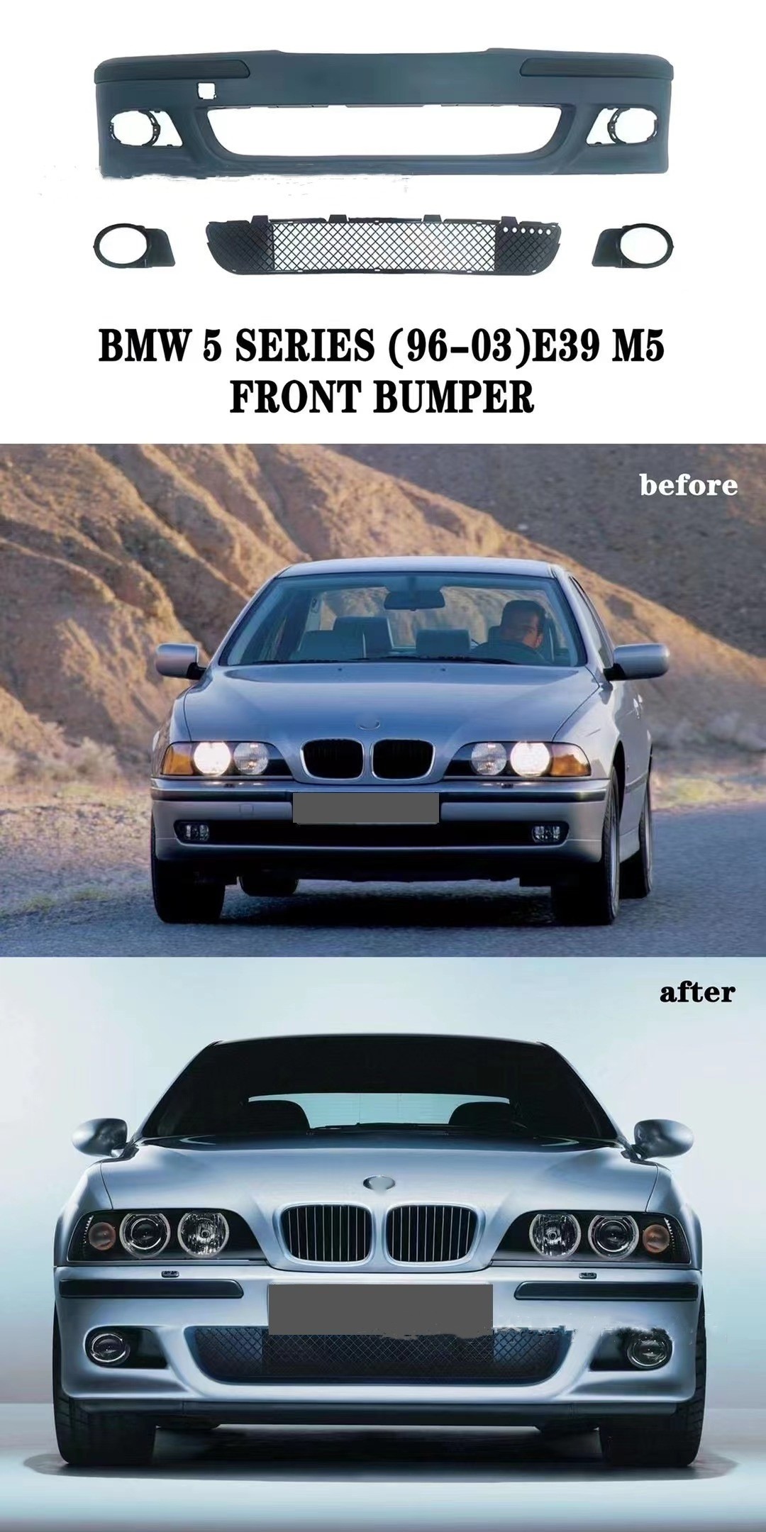 E39 m5 body Kits for bmw e39 front bumper rear bumper upgrade to M5 bmw e39 parts accessories