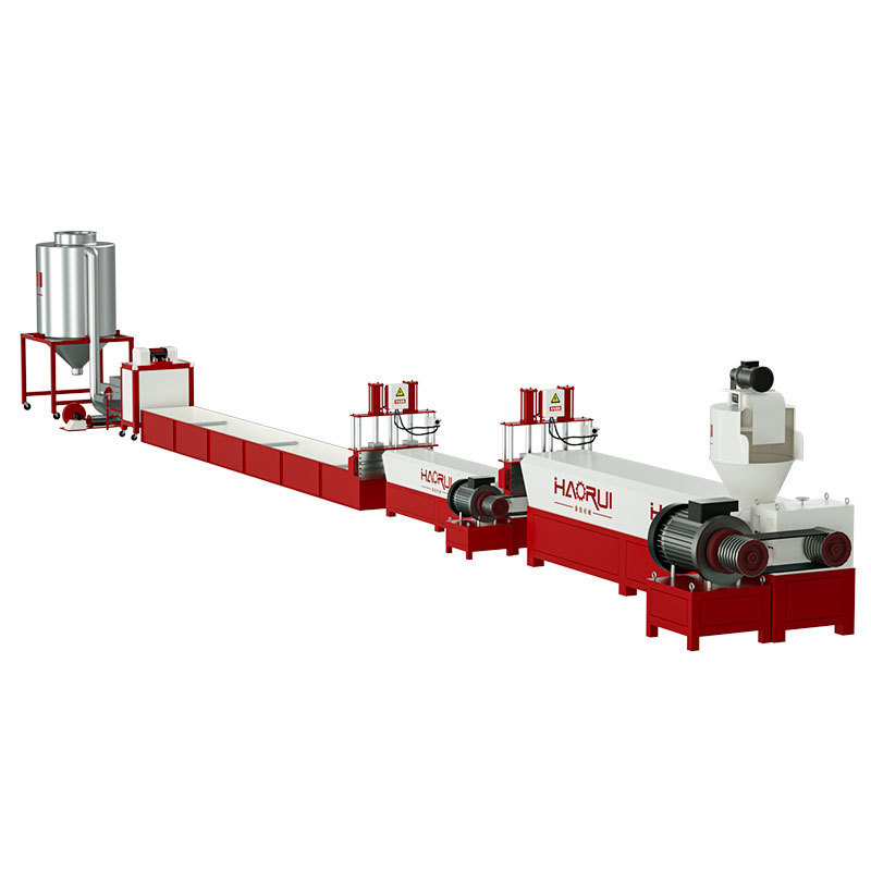 New LDPE/HDPE/PP Plastic Granules Recycling Machine Single Screw Design Gearbox Plastic Pallet Granulating Production Line