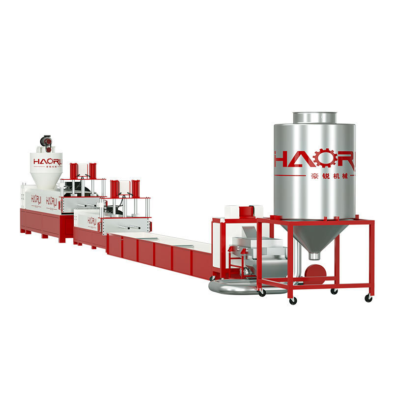 New LDPE/HDPE/PP Plastic Granules Recycling Machine Single Screw Design Gearbox Plastic Pallet Granulating Production Line