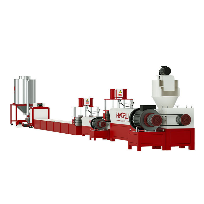 New LDPE/HDPE/PP Plastic Granules Recycling Machine Single Screw Design Gearbox Plastic Pallet Granulating Production Line