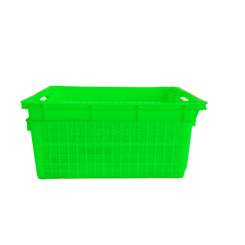 Plastic heavy duty warehouse bin Crate for industrial reusable plastic basket with metal handle