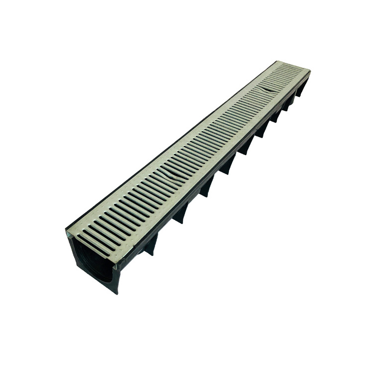 Plastic channel with stainless steel grate