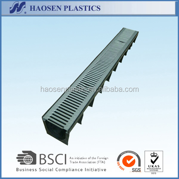 Plastic channel with stainless steel grate