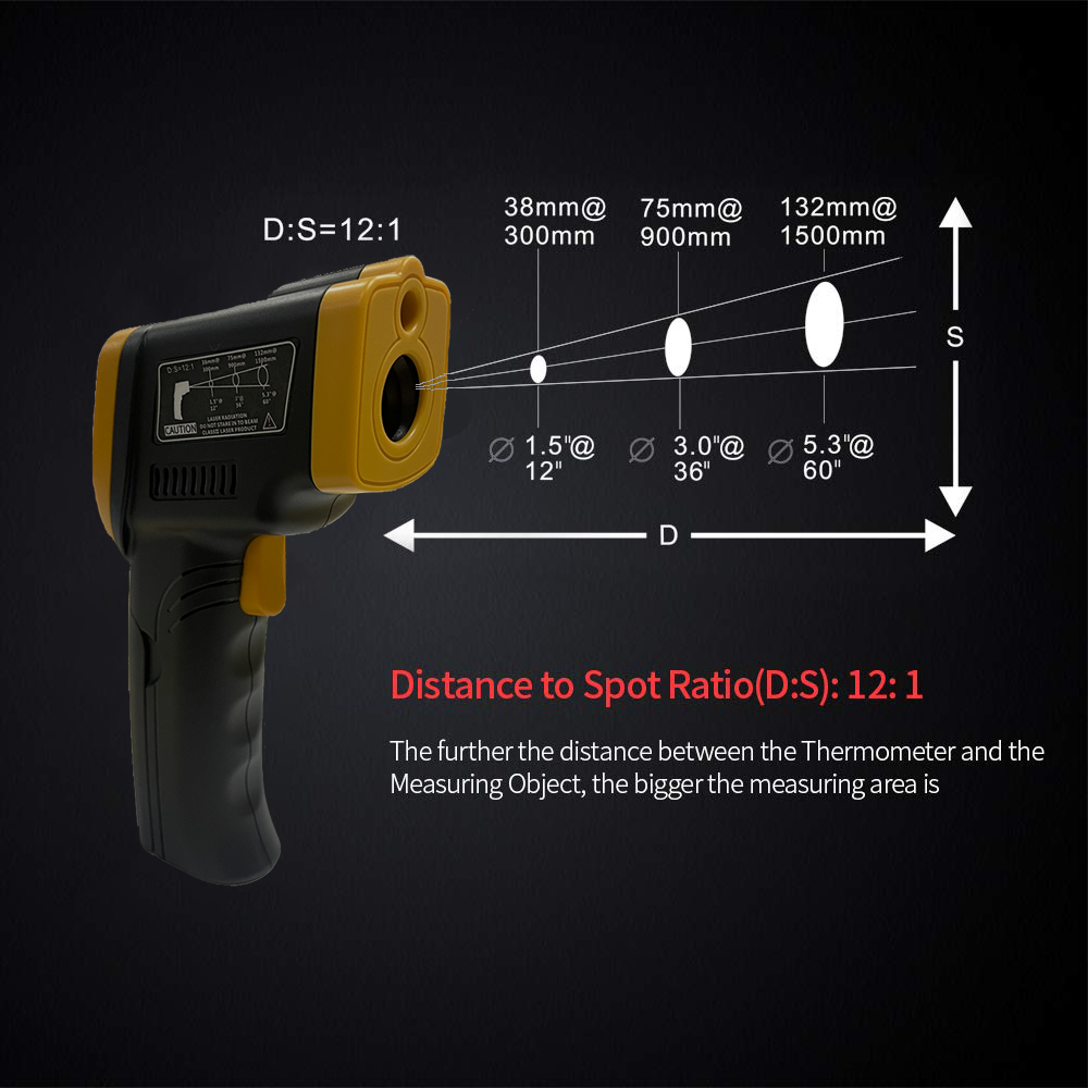 HST-8865 Non-Contact Digital Thermometer Laser LCD  Display Laser Infrared Thermometer for Industry