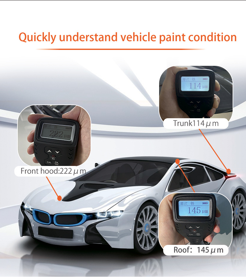 TM221 Car paint tester coating thickness gauge digital AUTO Film paint checker thickness meter With data storage function