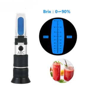 Fruit Sugar Meter Refractometer Brix Measurement Tool with ATC refractometer 0-90 brix