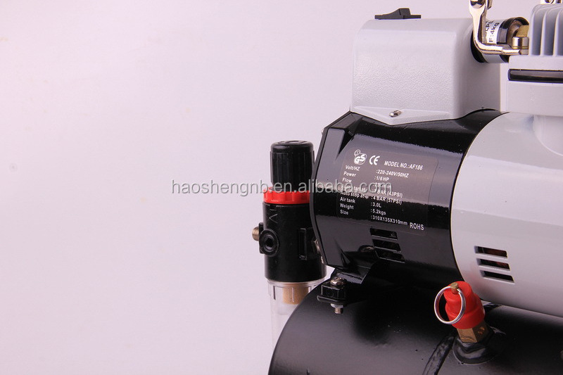 AF186 HIGH QUALITY OIL-LESS MINI PISTON TYPE AIRBRUSH AIR COMPRESSOR