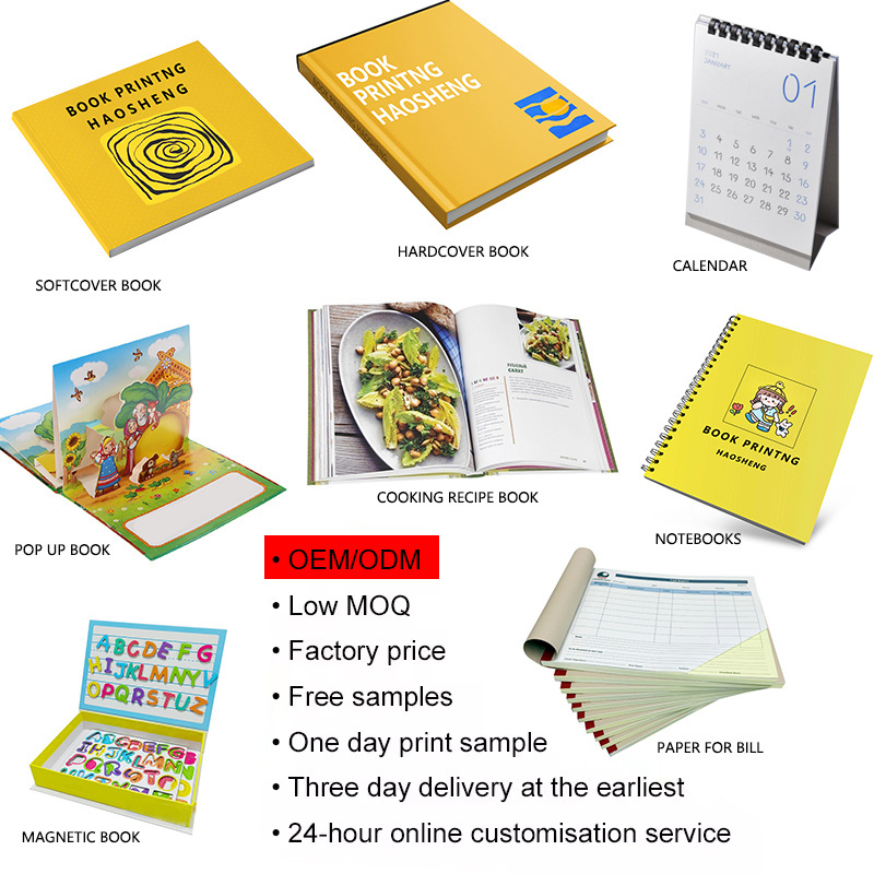 Custom Wholesale quality notebook kids Cooking recipe Magazine Brochure Softcover paper book Printing