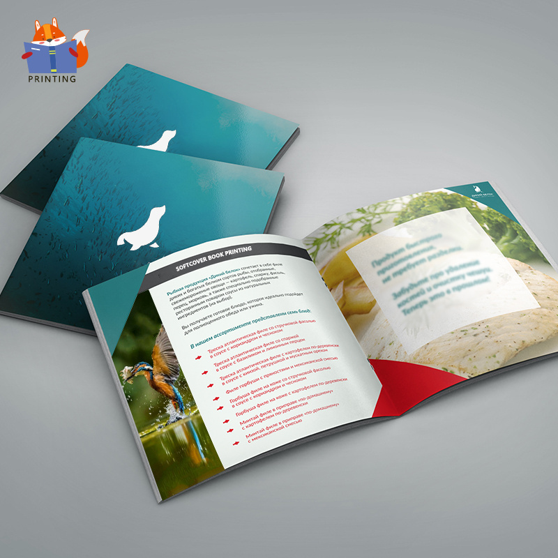 Custom Wholesale quality notebook kids Cooking recipe Magazine Brochure Softcover paper book Printing