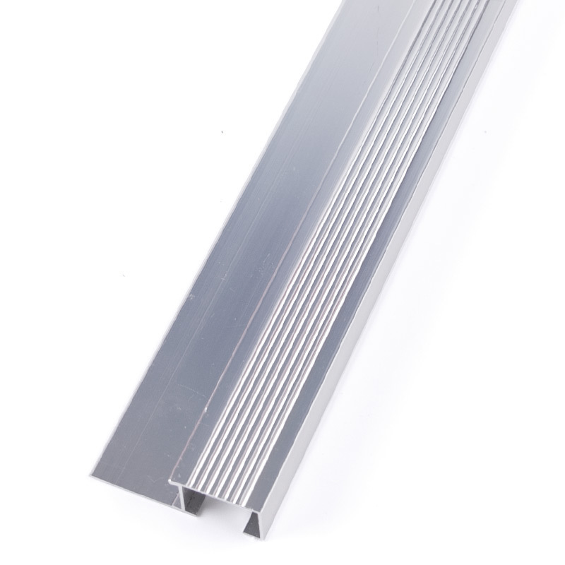 Foshan FSF Shiny Silver Stair Step Edge Protection Aluminum Step Edge Trim Nosing Anti-slip Wood Stair Nosing Aluminium Profile