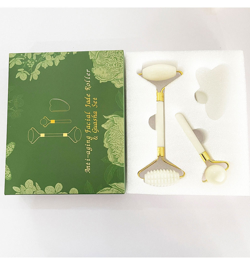 2023 Hot Sale 100% Natural natural gua sha for face and hair kit jade roller vibration purple jade roller with quartz ice mask