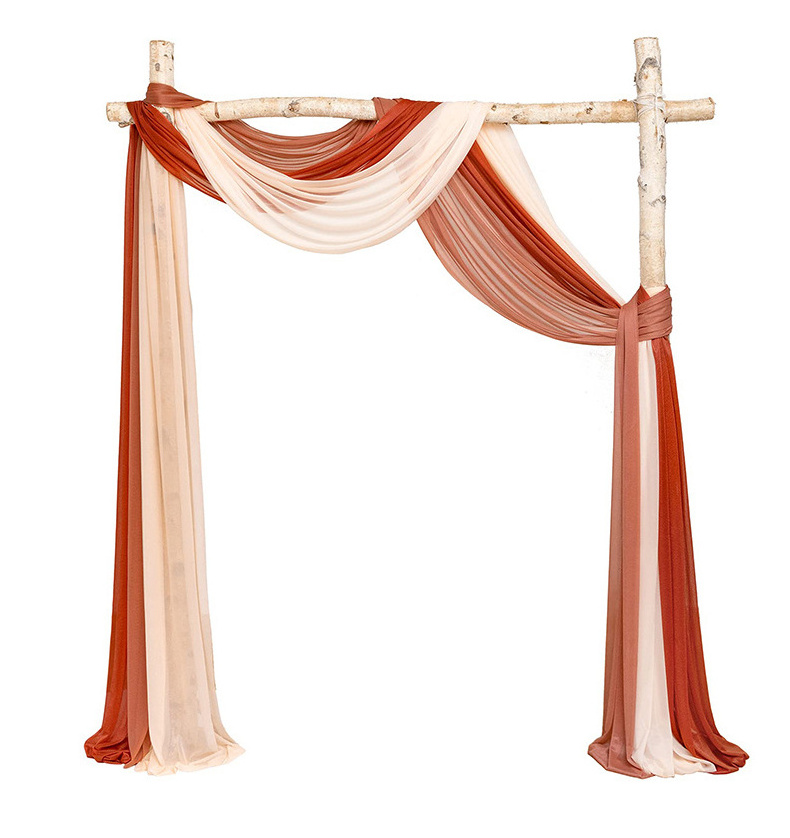 Hot Selling Wedding Stage Chiffon Curtain Backdrop Arch Drape Chiffon Fabric Swag Hanging Cloth Decorations