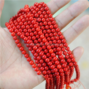 Wholesale red coral jewelry sea bamboo loose stone 4-12mm oil dyed red coral beads for making jewelry